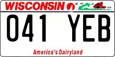 WI license plate 041YEB