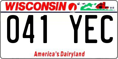 WI license plate 041YEC