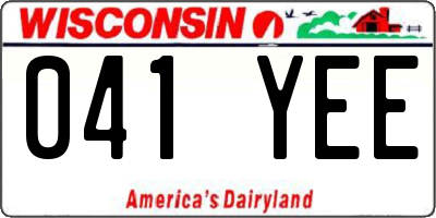 WI license plate 041YEE