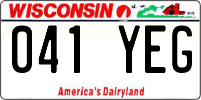WI license plate 041YEG
