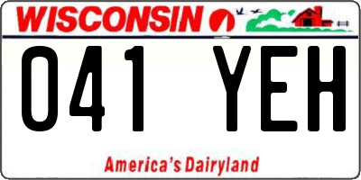WI license plate 041YEH