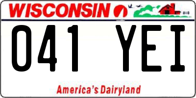 WI license plate 041YEI