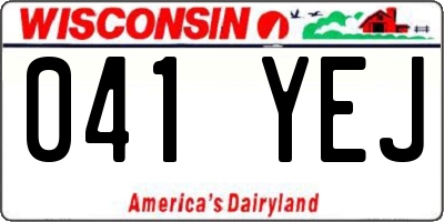 WI license plate 041YEJ