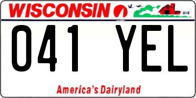 WI license plate 041YEL