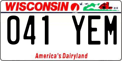 WI license plate 041YEM