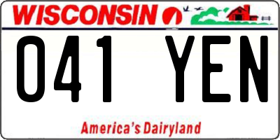 WI license plate 041YEN