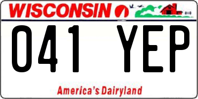 WI license plate 041YEP