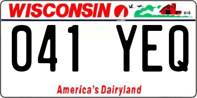 WI license plate 041YEQ