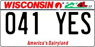 WI license plate 041YES