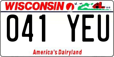 WI license plate 041YEU