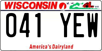 WI license plate 041YEW