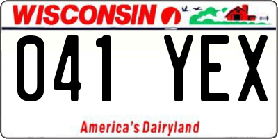 WI license plate 041YEX
