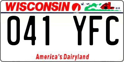 WI license plate 041YFC
