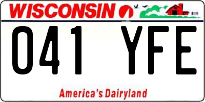 WI license plate 041YFE