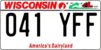 WI license plate 041YFF