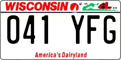 WI license plate 041YFG