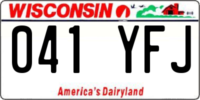 WI license plate 041YFJ