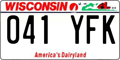 WI license plate 041YFK