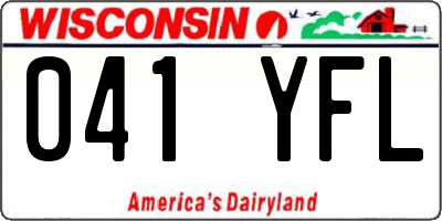 WI license plate 041YFL
