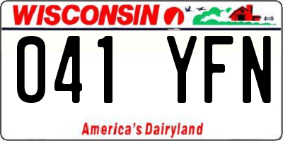 WI license plate 041YFN