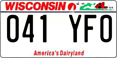 WI license plate 041YFO