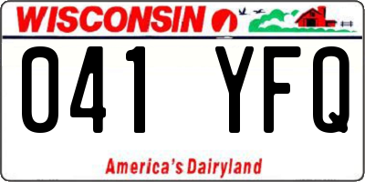 WI license plate 041YFQ