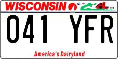 WI license plate 041YFR