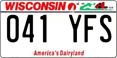 WI license plate 041YFS
