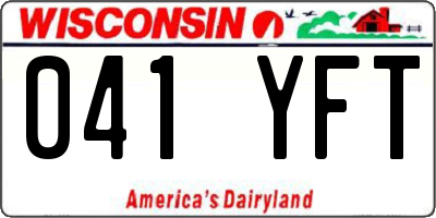 WI license plate 041YFT