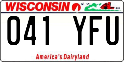WI license plate 041YFU