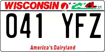 WI license plate 041YFZ