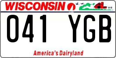 WI license plate 041YGB