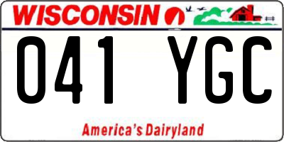 WI license plate 041YGC