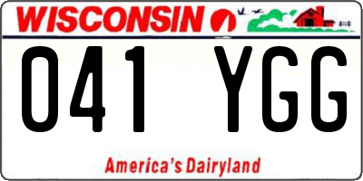 WI license plate 041YGG