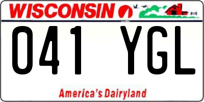 WI license plate 041YGL