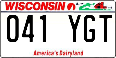 WI license plate 041YGT