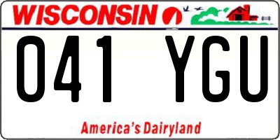 WI license plate 041YGU