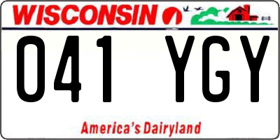 WI license plate 041YGY
