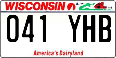 WI license plate 041YHB