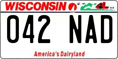 WI license plate 042NAD