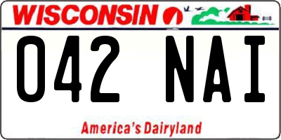 WI license plate 042NAI