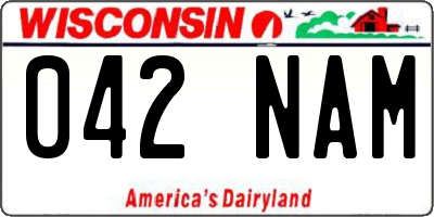 WI license plate 042NAM
