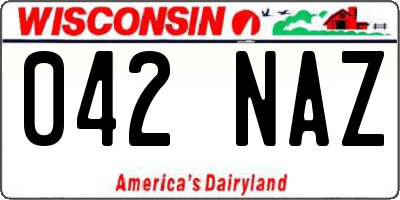 WI license plate 042NAZ