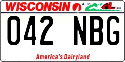 WI license plate 042NBG
