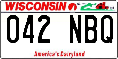 WI license plate 042NBQ
