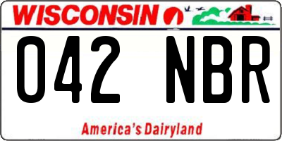 WI license plate 042NBR