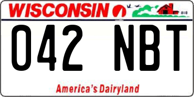WI license plate 042NBT