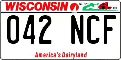 WI license plate 042NCF