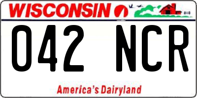 WI license plate 042NCR