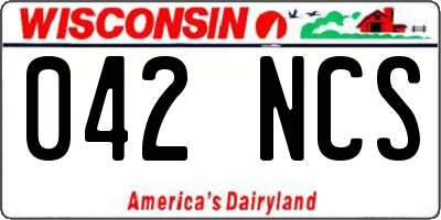 WI license plate 042NCS